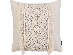 Sæt af 2 pyntepuder KALAM Bomuld 45 x 45 cm Lys Beige Geometrisk mønster