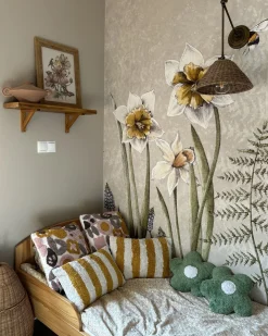 Sæt af 2 pyntepuder KANDIARO Bomuld 45 x 45 cm Multifarvet Blomstermønster