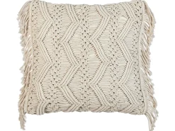 Sæt af 2 pyntepuder KIRIKKALE Bomuld 45 x 45 cm Lys Beige Geometrisk mønster