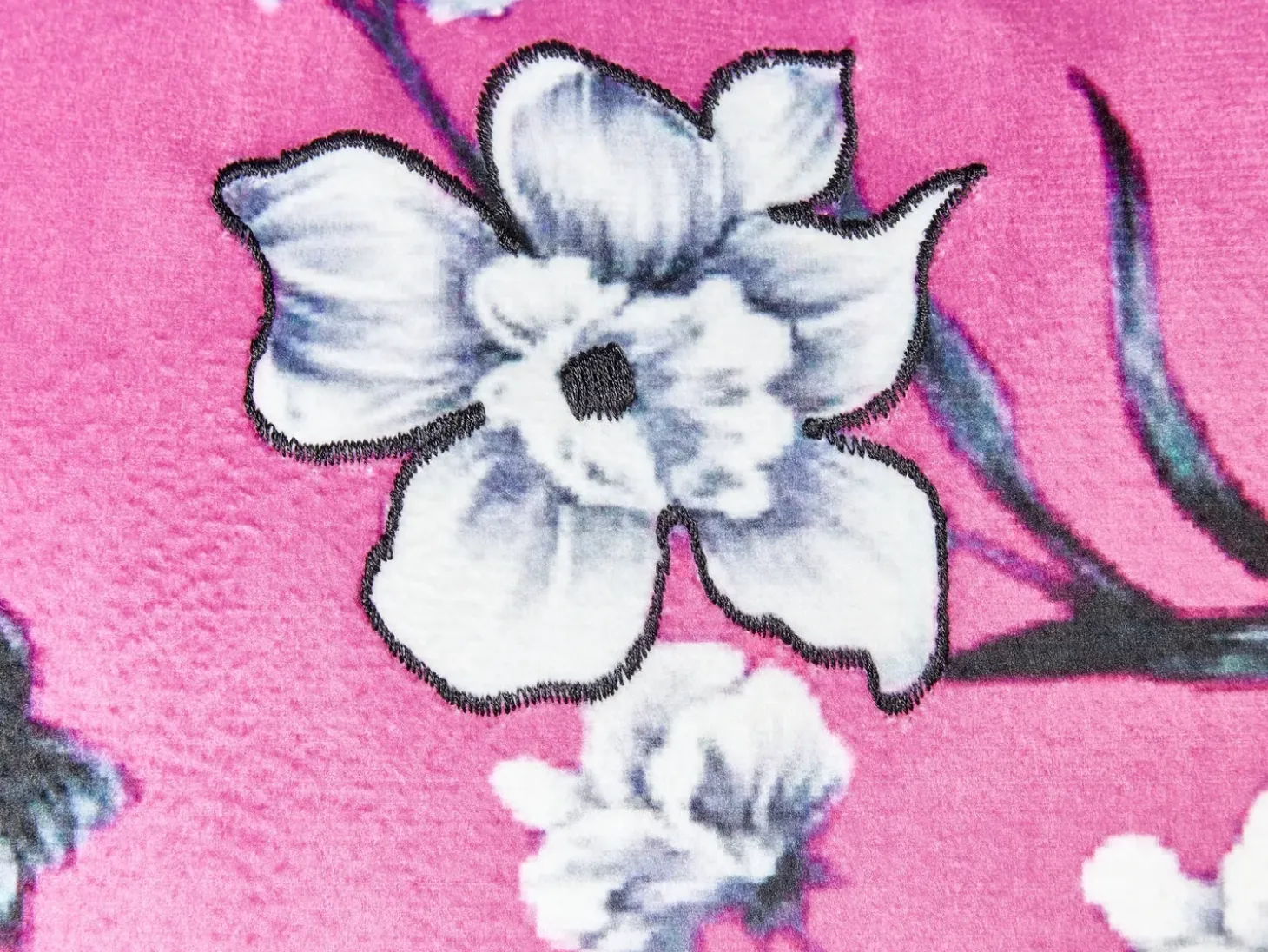 Sæt af 2 pyntepuder KOELERIA Velour 45 x 45 cm Fuchsia Blomstermønster