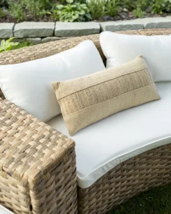 Sæt af 2 pyntepuder LUINA Jute 30 x 70 cm Beige Ensfarvet