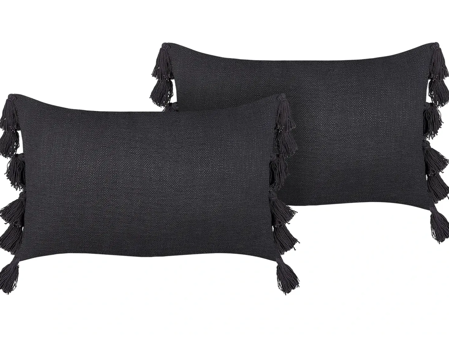 Sæt af 2 pyntepuder LYTHRUM Bomuld 45 x 45 cm Mørkegrå Ensfarvet