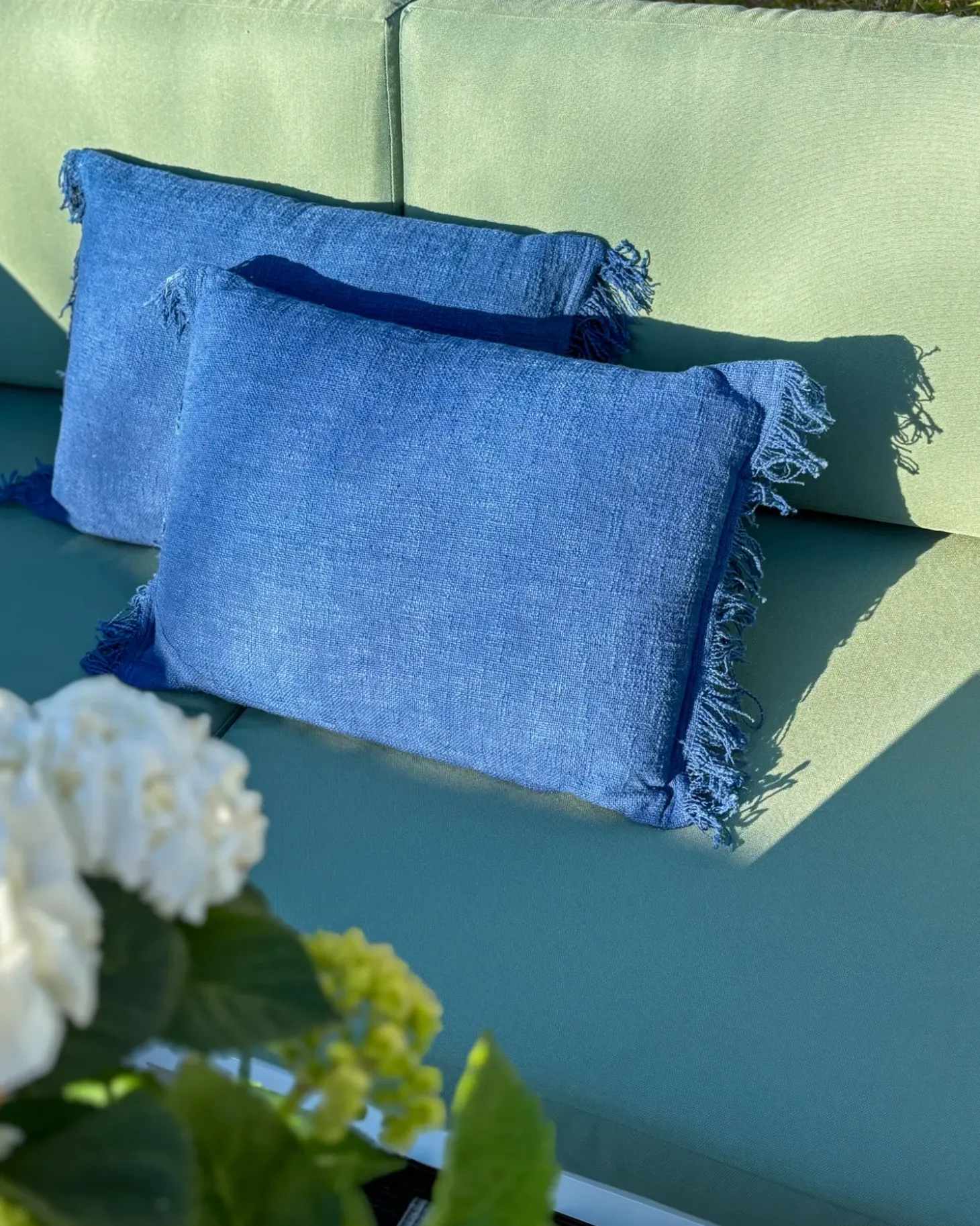 Sæt af 2 pyntepuder MABA Bomuld 50 x 35 cm Navy Blå Ensfarvet