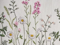Sæt af 2 pyntepuder MADHUCA Bomuld 30 x 50 cm Hvid Blomstermønster