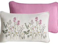 Sæt af 2 pyntepuder MADHUCA Bomuld 30 x 50 cm Hvid Blomstermønster