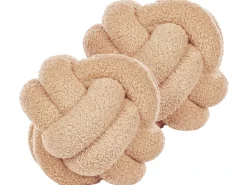 Sæt af 2 pyntepuder MALNI Boucle 19 x 19 cm Sand Beige Ensfarvet