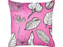 Sæt af 2 pyntepuder MALVA Velour 45 x 45 cm Lyserød Blomstermønster