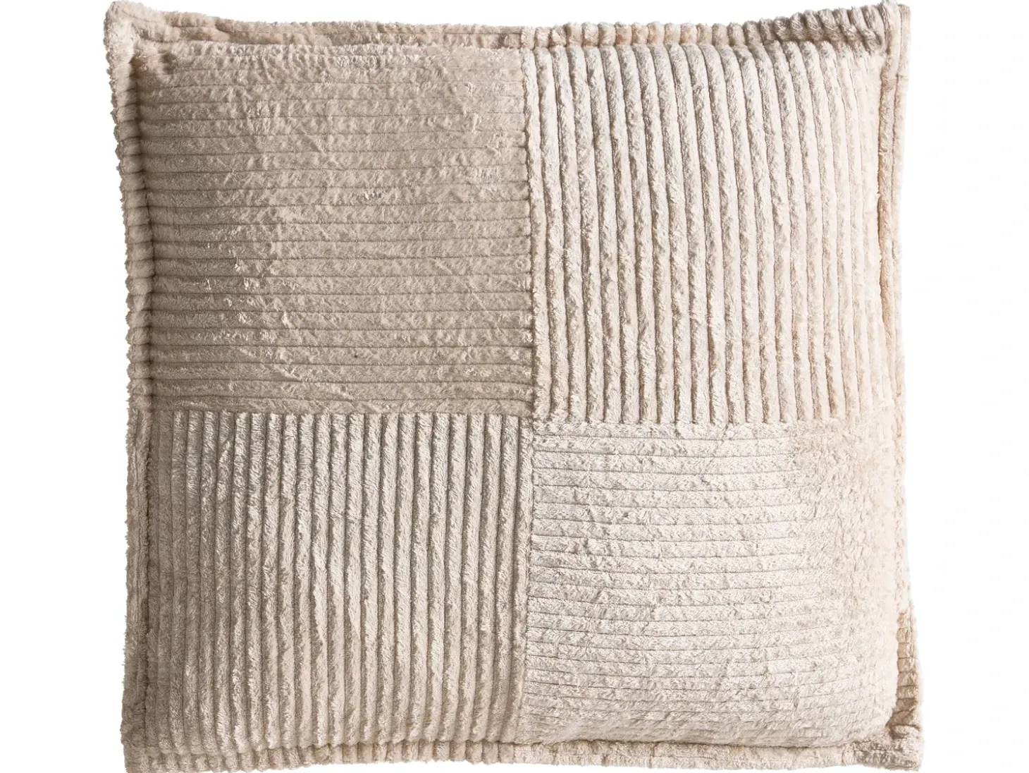 Sæt af 2 pyntepuder MARANTA Fløjl 30 x 30 cm 45 x 45 cm Lys Beige Ensfarvet
