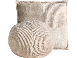 Sæt af 2 pyntepuder MARANTA Fløjl 30 x 30 cm 45 x 45 cm Lys Beige Ensfarvet
