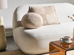 Sæt af 2 pyntepuder MARANTA Fløjl 30 x 30 cm 45 x 45 cm Lys Beige Ensfarvet