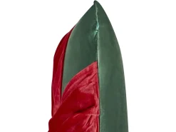 Sæt af 2 pyntepuder MARSHMALLOW Velour 45 x 45 cm Rød Grøn Julemønster