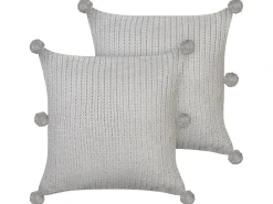 Sæt af 2 pyntepuder OCOTEA Bomuld 45 x 45 cm Grå Ensfarvet