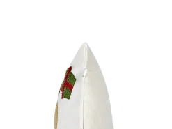 Sæt af 2 pyntepuder PALMIER Velour 45 x 45 cm Cremehvid Julemønster