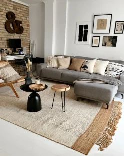Sæt af 2 pyntepuder PELLAEA Bomuld 45 x 45 cm Lys Beige Geometrisk mønster