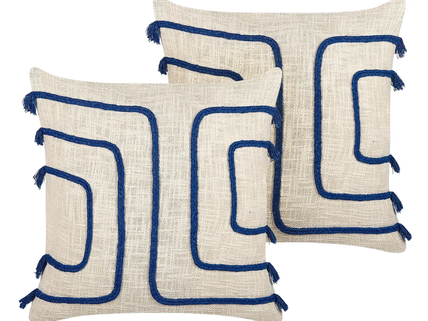 Sæt af 2 pyntepuder PLEIONE Bomuld 45 x 45 cm Navy Blå Geometrisk mønster