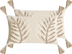 Sæt af 2 pyntepuder POMETIA Bomuld 30 x 50 cm Beige Blomstermønster