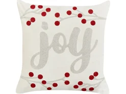 Sæt af 2 pyntepuder PRALINE Velour 45 x 45 cm Hvid Julemønster