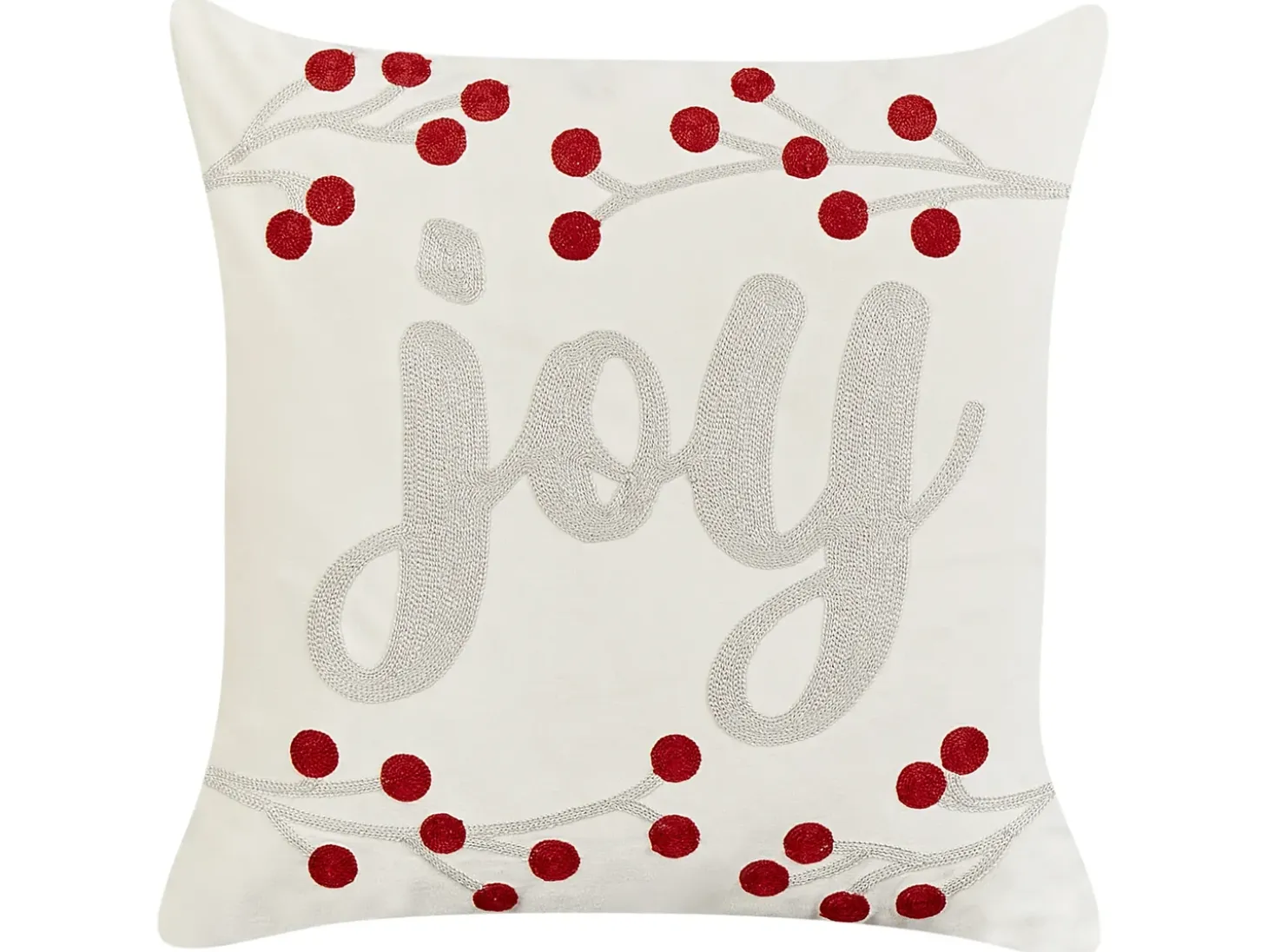 Sæt af 2 pyntepuder PRALINE Velour 45 x 45 cm Hvid Julemønster