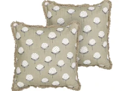 Sæt af 2 pyntepuder PSILOTALES Bomuld 45 x 45 cm Beige Blomstermønster