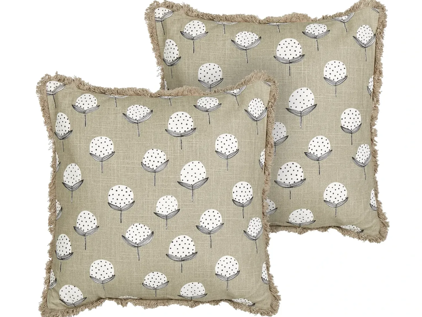 Sæt af 2 pyntepuder PSILOTALES Bomuld 45 x 45 cm Beige Blomstermønster