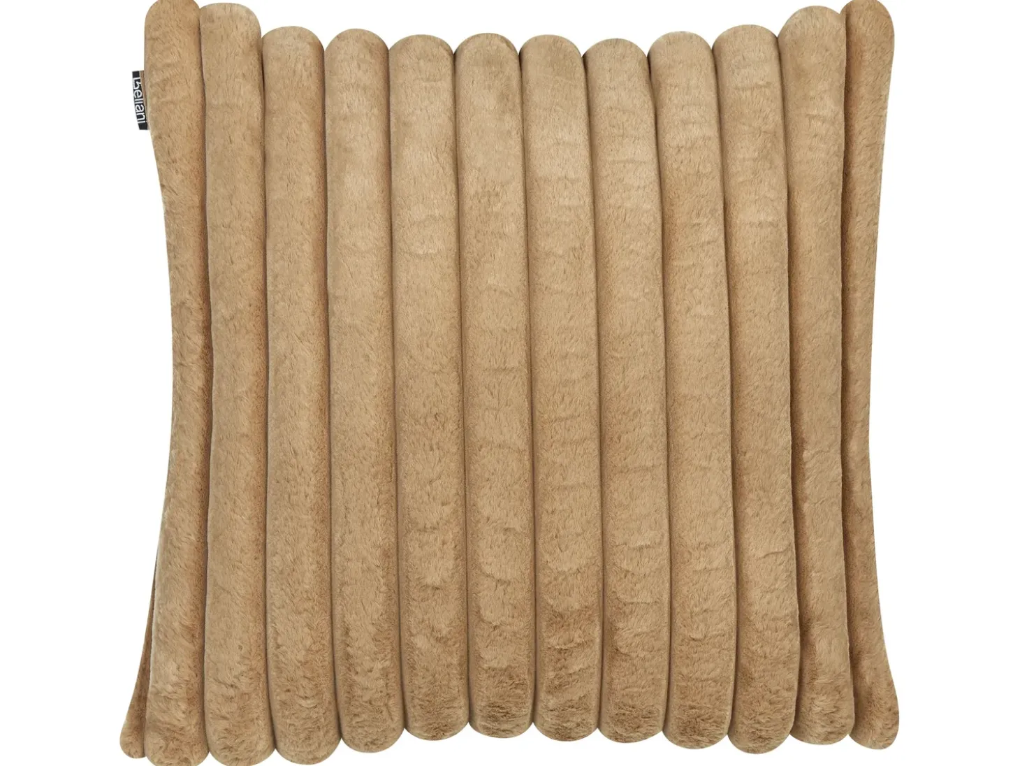 Sæt af 2 pyntepuder RAKYA Kunstig pels 45 x 45 cm Lysebrun Stribet mønster