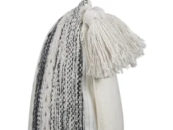 Sæt af 2 pyntepuder ROCHEA Bomuld 45 x 45 cm Sort Stribet mønster