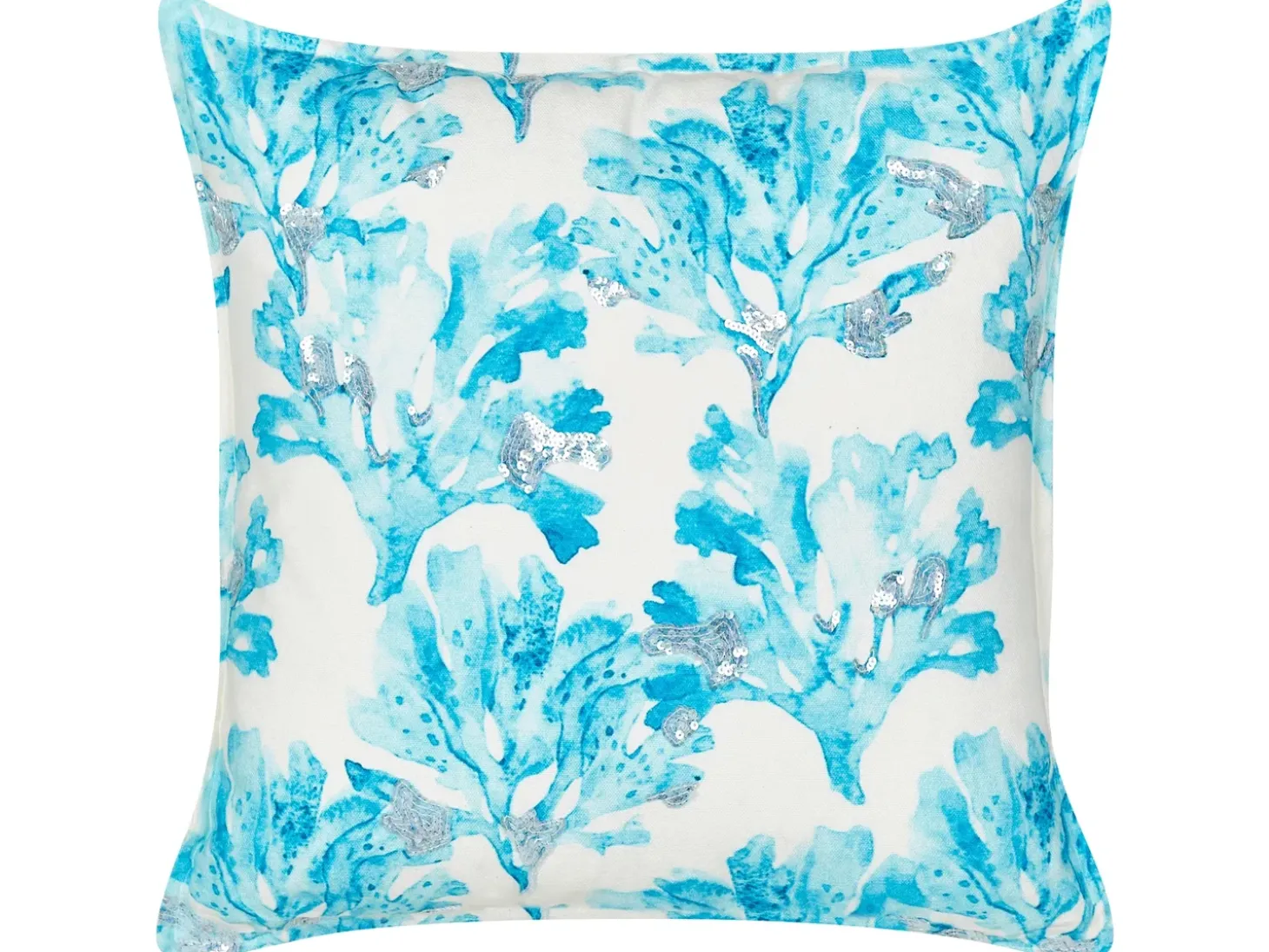 Sæt af 2 pyntepuder ROCKWEED Bomuld 45 x 45 cm Blå Blomstermønster