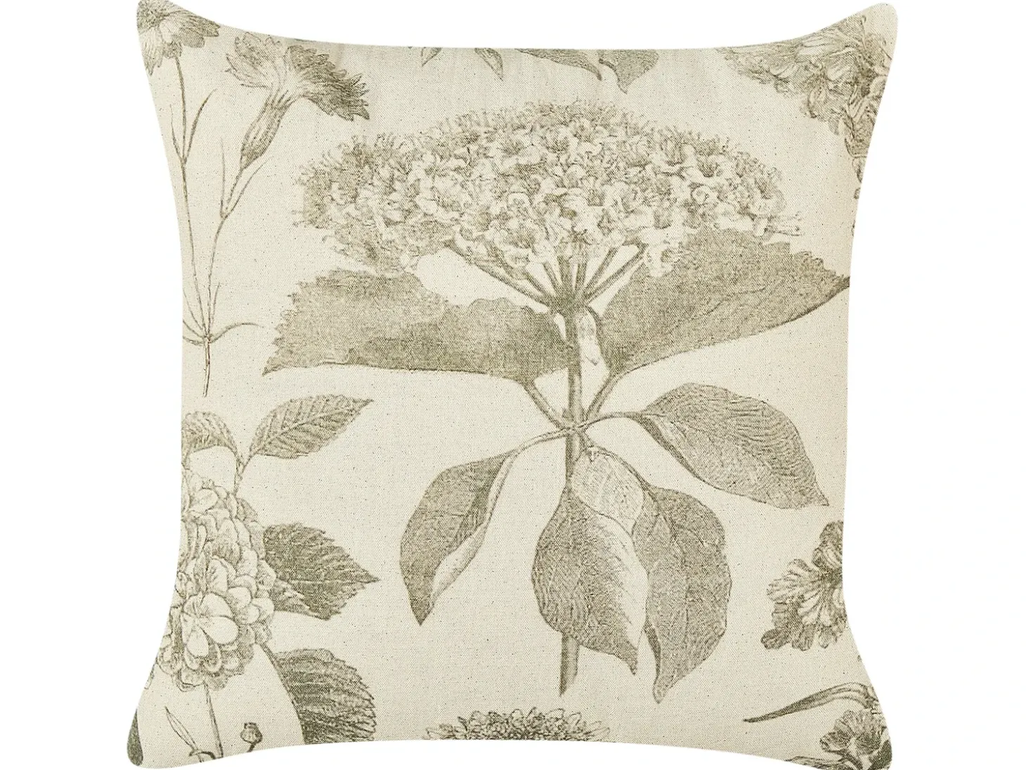 Sæt af 2 pyntepuder ROSEMARY Bomuld 45 x 45 cm Olivengrøn Blomstermønster