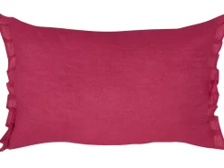 Sæt af 2 pyntepuder SASSAFRAS Hør 30 x 45 cm Bordeaux Ensfarvet