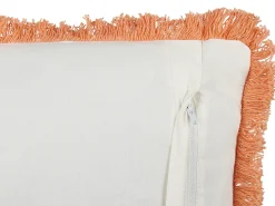 Sæt af 2 pyntepuder SATIVUS Bomuld 45 x 45 cm Orange Blomstermønster