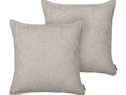 Sæt af 2 pyntepuder SENECIA Boucle 45 x 45 cm Beige Ensfarvet
