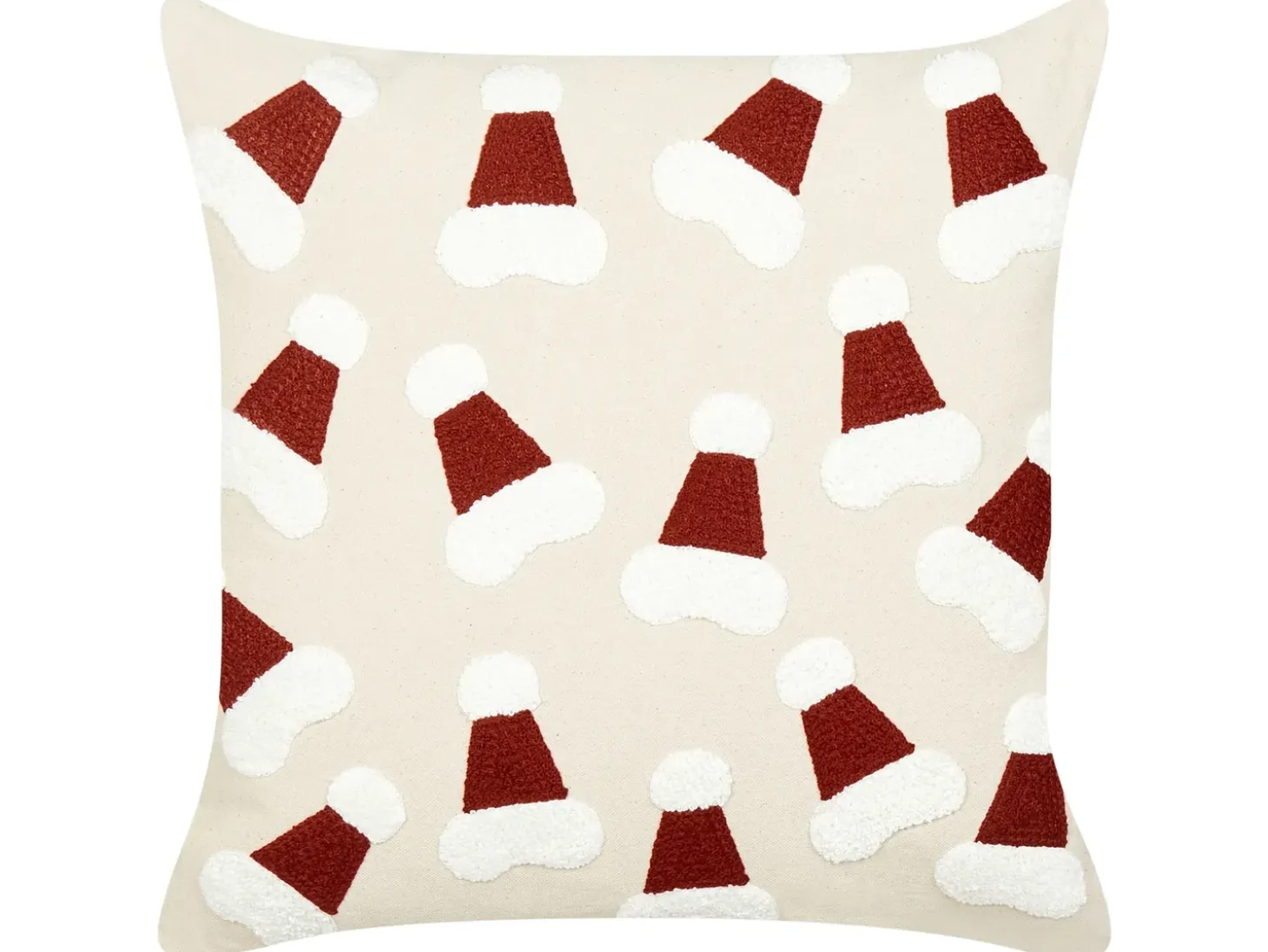 Sæt af 2 pyntepuder SUGARPLUM Bomuld 45 x 45 cm Lys Beige Julemønster