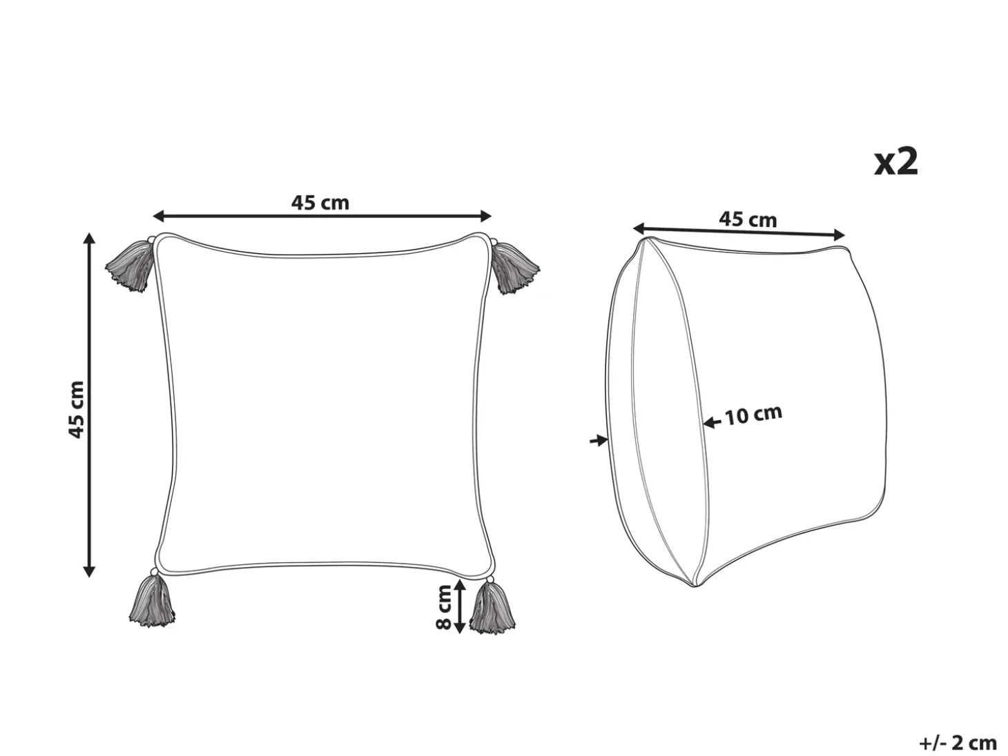 Sæt af 2 pyntepuder SYRINGA Bomuld 45 x 45 cm Grøn Geometrisk mønster