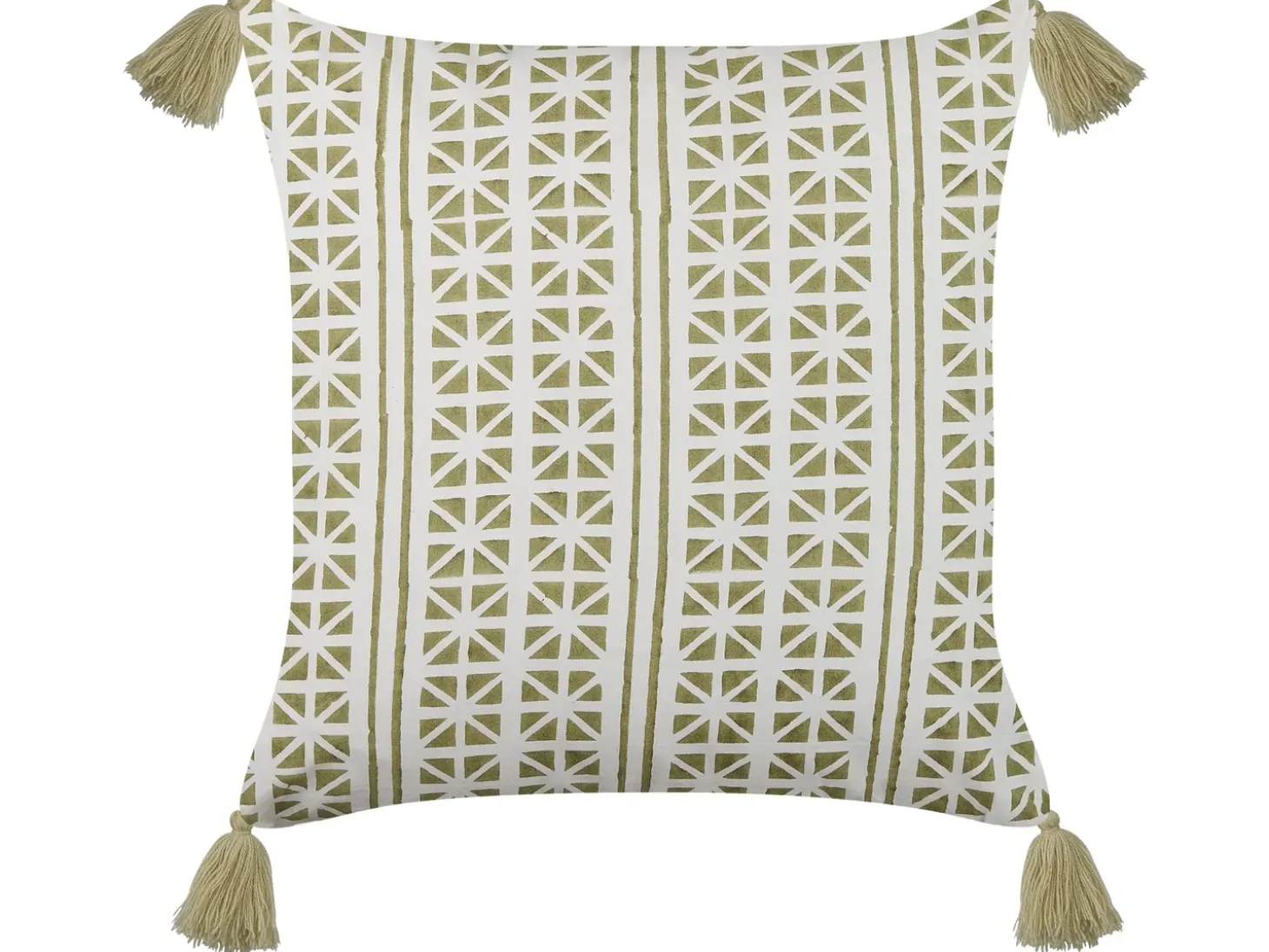 Sæt af 2 pyntepuder SYRINGA Bomuld 45 x 45 cm Grøn Geometrisk mønster