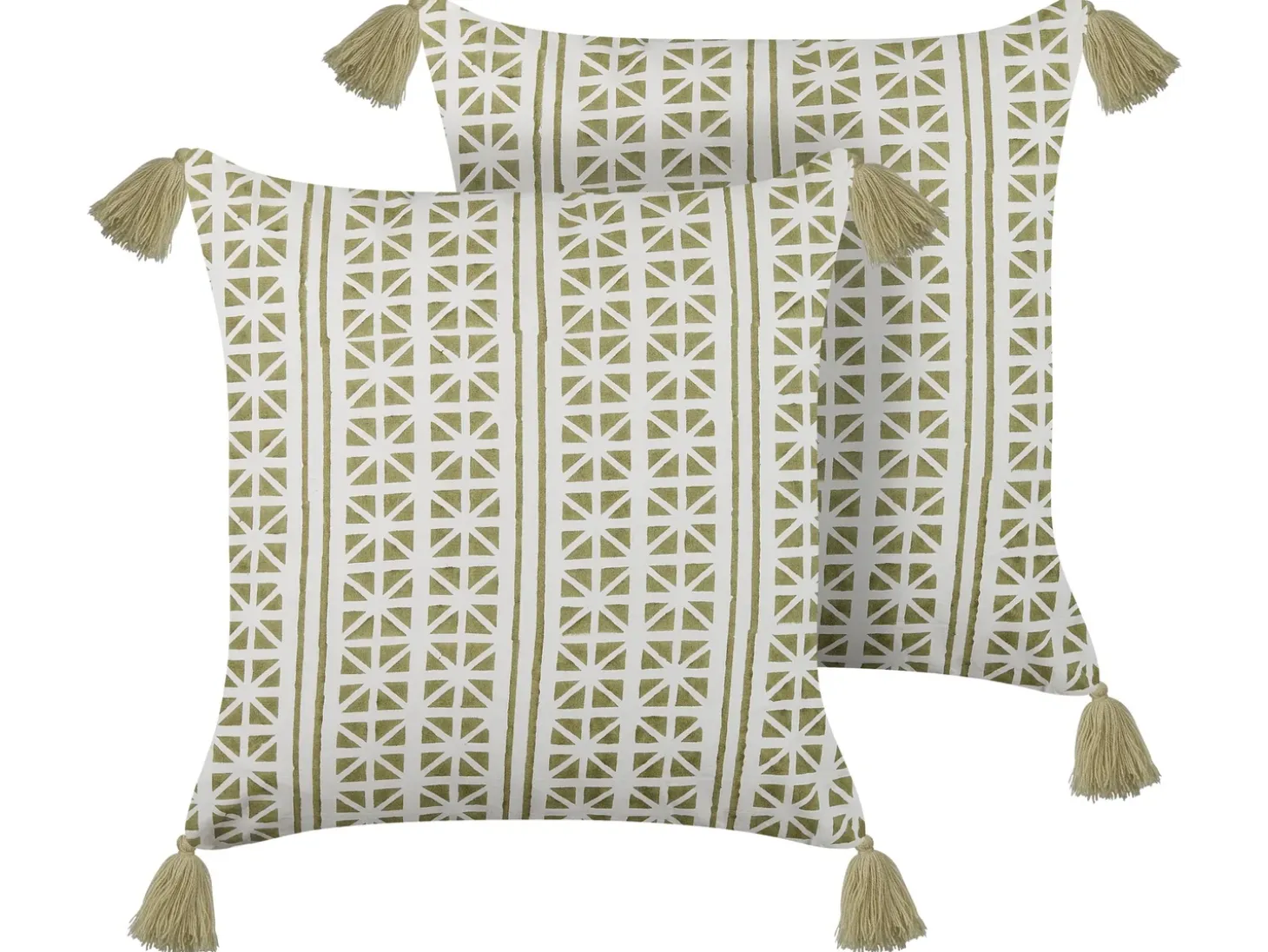 Sæt af 2 pyntepuder SYRINGA Bomuld 45 x 45 cm Grøn Geometrisk mønster