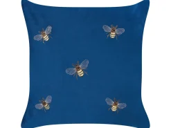 Sæt af 2 pyntepuder TALINUM Velour 45 x 45 cm Blå Dyremønster