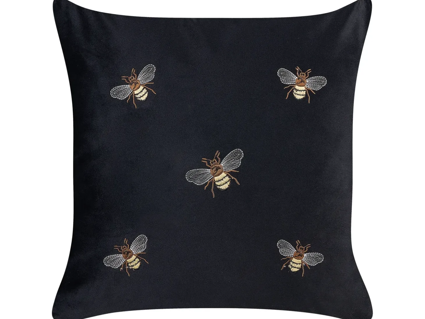 Sæt af 2 pyntepuder TALINUM Velour 45 x 45 cm Sort Dyremønster