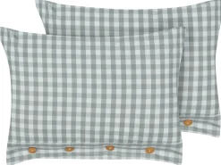 Sæt af 2 pyntepuder TALYA 40 x 60 cm Mintgrøn Ternet mønster