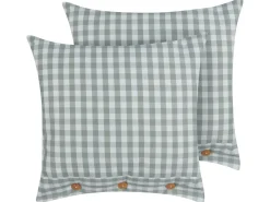 Sæt af 2 pyntepuder TALYA 45 x 45 cm Mintgrøn Ternet mønster