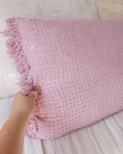 Sæt af 2 pyntepuder TANSY Bomuld 40 x 60 cm Lyserød Ensfarvet
