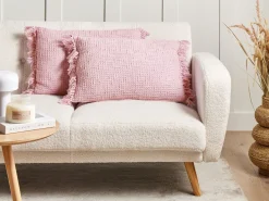 Sæt af 2 pyntepuder TANSY Bomuld 40 x 60 cm Lyserød Ensfarvet
