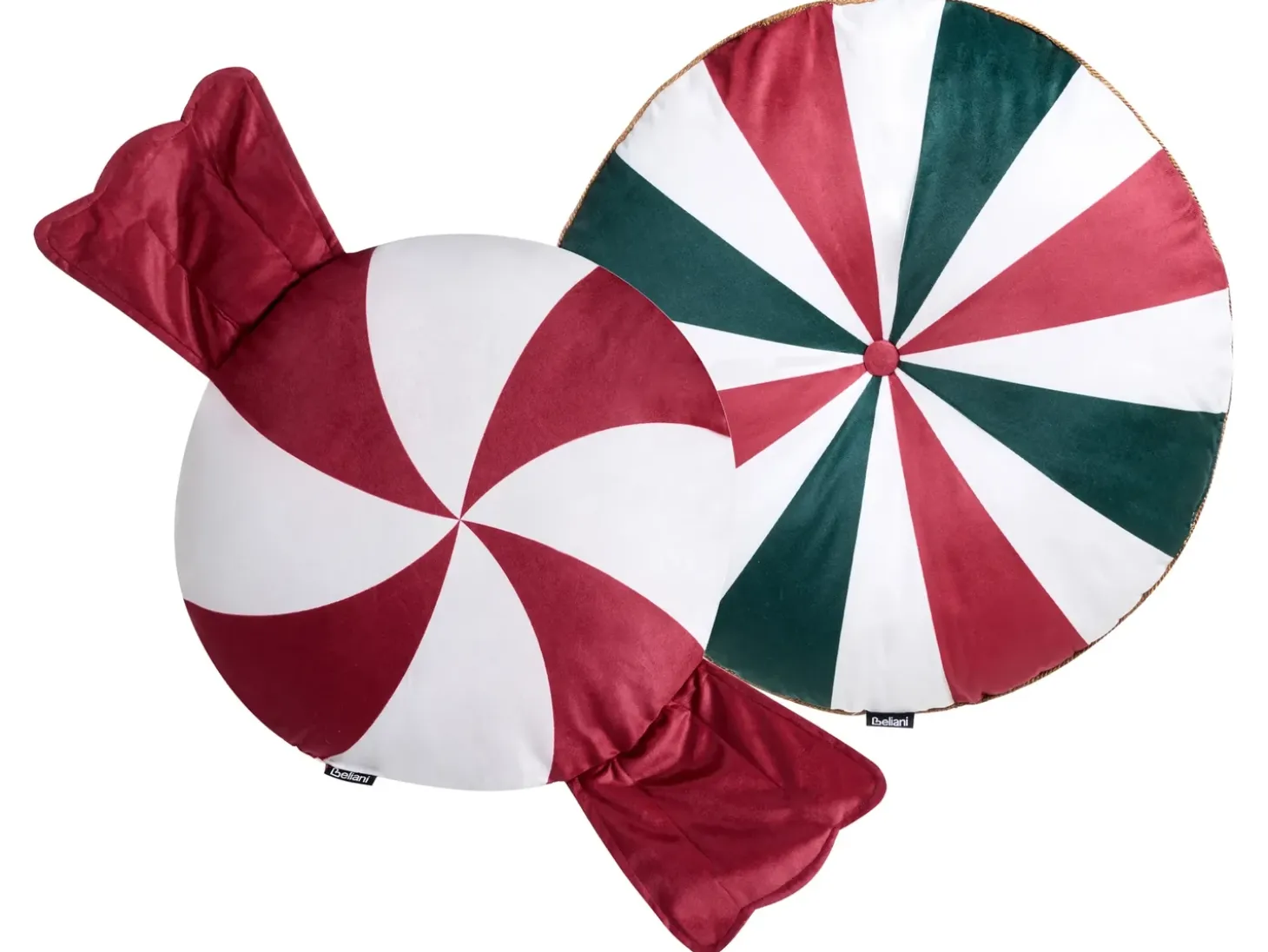 Sæt af 2 pyntepuder TWIRL TREATS Velour 55 x 55 cm 40 x 40 cm Multifarvet Julemønster