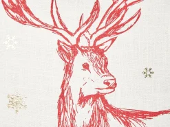 Sæt af 2 pyntepuder VALLOTA Bomuld 45 x 45 cm Hvid Julemønster