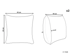 Sæt af 2 pyntepuder VELLEIA Bomuld 45 x 45 cm Brungrå Geometrisk mønster