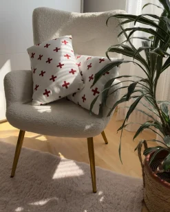 Sæt af 2 pyntepuder VELLEIA Bomuld 50 x 35 cm Hvid Geometrisk mønster