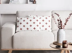 Sæt af 2 pyntepuder VELLEIA Bomuld 50 x 35 cm Hvid Geometrisk mønster