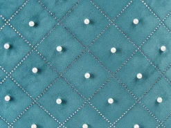 Sæt af 2 pyntepuder YARROW Velour 45 x 45 cm Blågrøn Geometrisk mønster
