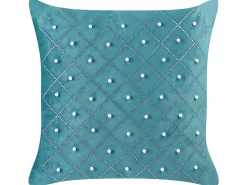Sæt af 2 pyntepuder YARROW Velour 45 x 45 cm Blågrøn Geometrisk mønster