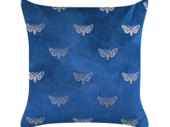 Sæt af 2 pyntepuder YUZURI Velour 45 x 45 cm Navy Blå Dyremønster