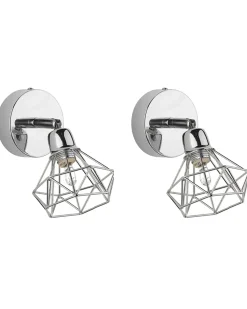 Sæt af 2 spotlight-lamper ERMA Sølv Metal Justerbar